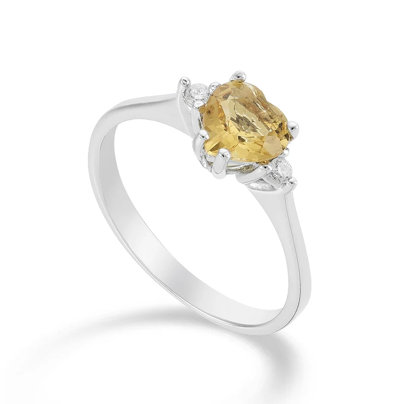 Nihama an 18k citrino cuore 6x6 ct.0,60 diam. ct.0,04 NACL198DICITR66O4