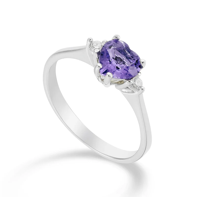 Nihama an 18k ametista cuore 6x6 ct.0,65 diam. ct.0,04 NACL198DIAMET66O4