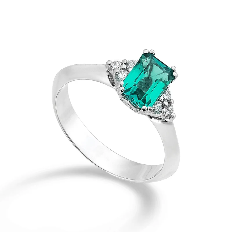 Nihama an 18k smeraldo n. ott 7x5 ct. 0,83 dia ct.0,12 NACL113SMN57O4.0,83