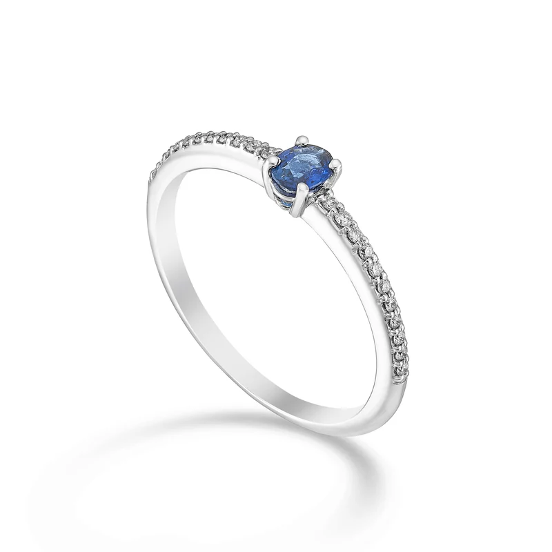 Nihama an 18k tanzanite ovale 4x3 ct.0,14 diam. ct.0,08 NA5174O4TZN