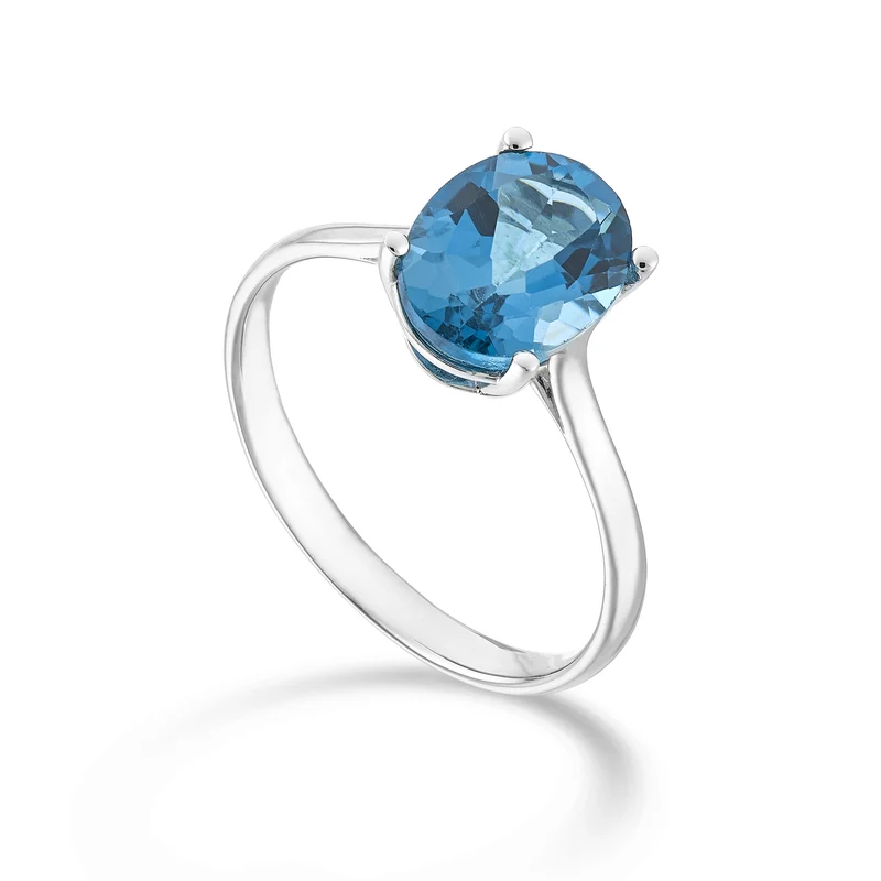 Nihama an 18k topazio blu london ovale 9x7 ct.2,00 NA5173O4TPBL
