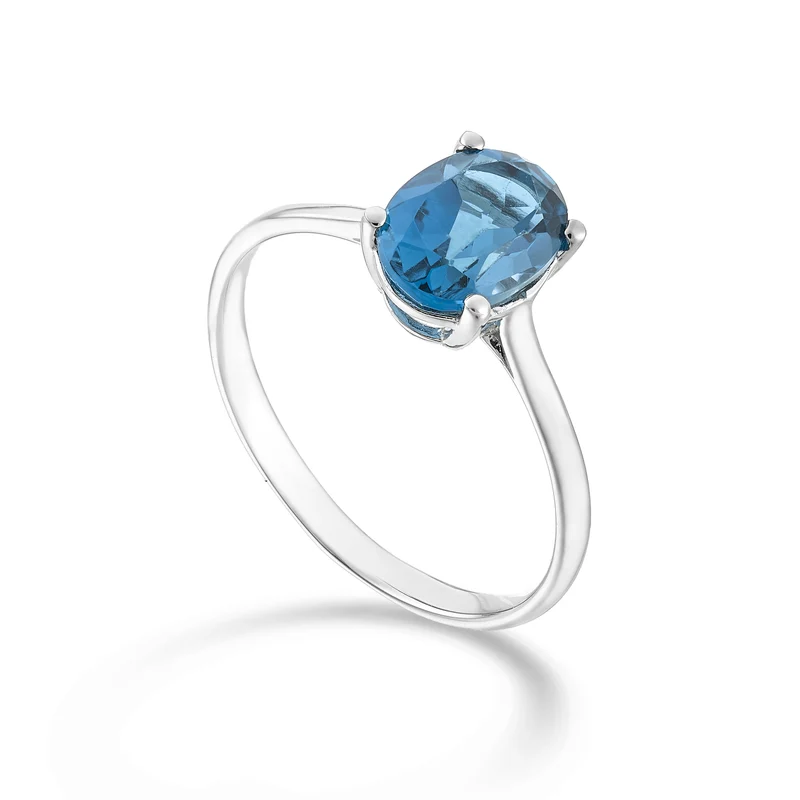 Nihama an 18k topazio blu london ovale 8x6 ct.1,40 NA5172O4TPBL