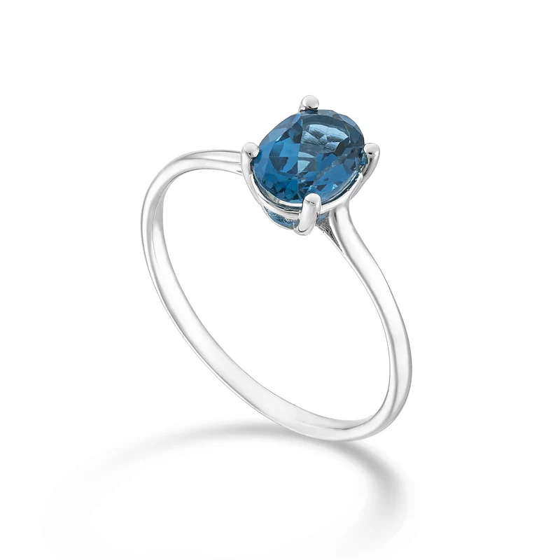 Nihama an 18k topazio blu london ovale 7x5 ct.1,00 NA5171O4TPBL