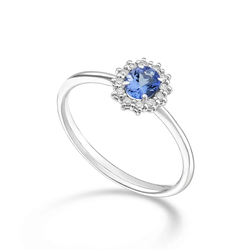 Nihama an 9k tanzanite ovale 5x4 ct.0,30 diam. ct.0,10 NA5167R4TZN