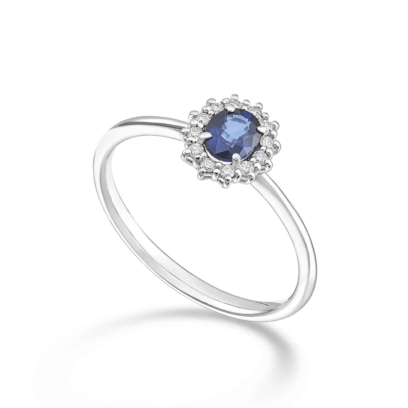 Nihama an 18k zaffiro ovale 5x4 ct.0,40 diam. ct.0,10 NA5167O4ZFD
