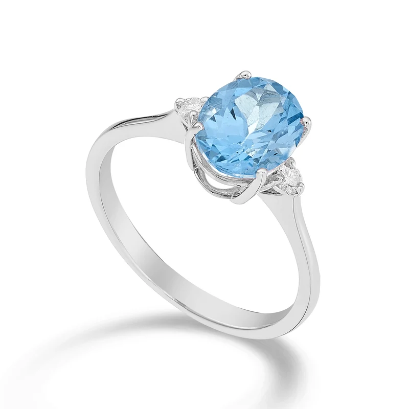 Nihama an 18k topazio azzurro ovale 7x9 ct.2,10 diam. ct.0,08 NA5143O4TPAZ
