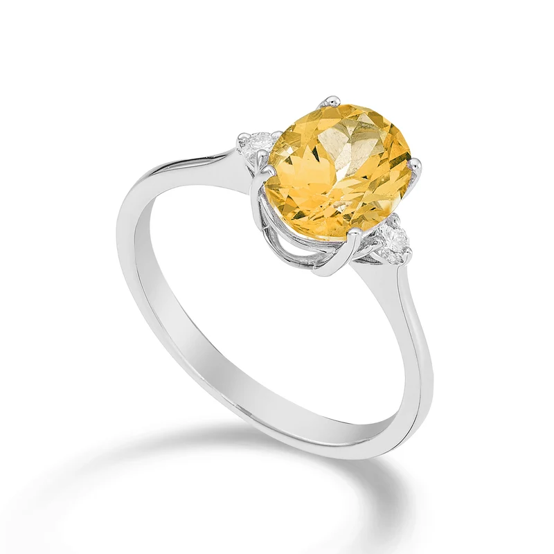 Nihama an 18k citrino ovale 7x9 ct.1,65 diam. ct.0,08 NA5143O4CITR