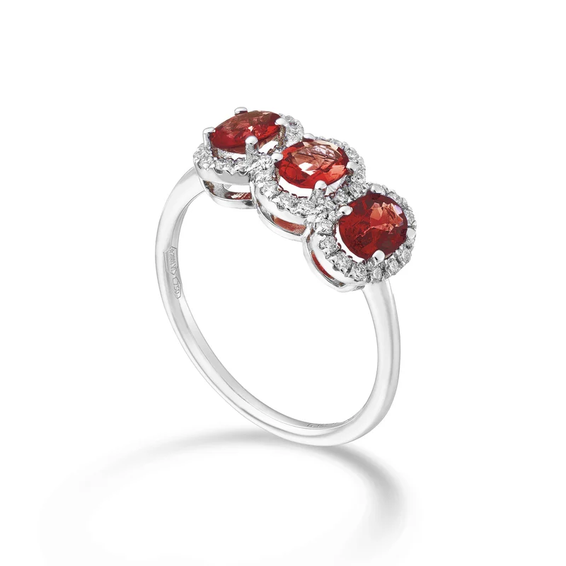 Nihama an 18k rubino trilogy nat. ovale 5x4 ct. 1,20 diam. ct.0,21 NA5194O4RUN54