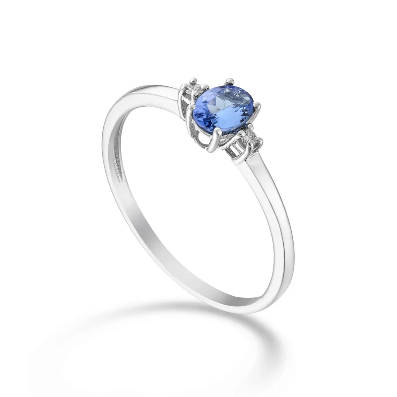 Nihama an 9k tanzanite n. ovale 5x4 ct.0,30 diam. ct.0,02 NA5191R4TZN