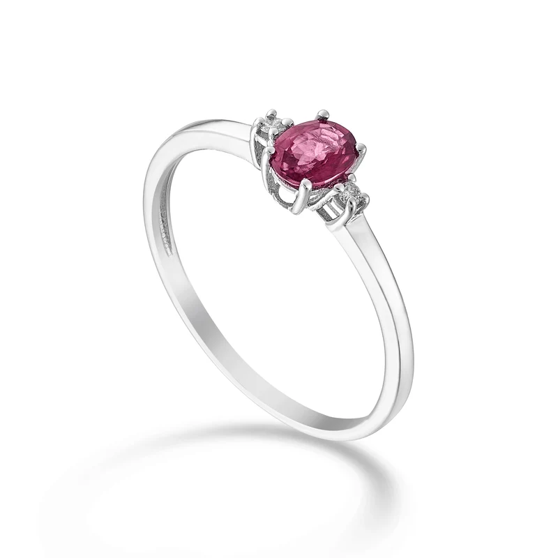 Nihama an 9k rubino n. ovale 5x4 ct.0,40 diam. ct.0,02 NA5191R4RBN