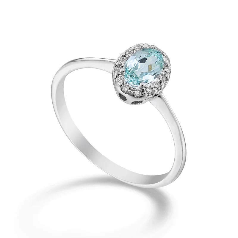 Nihama an 18k tormalina paraiba ovale 6x4 ct.0,70 dia ct.0,09 NA5115O4PAR