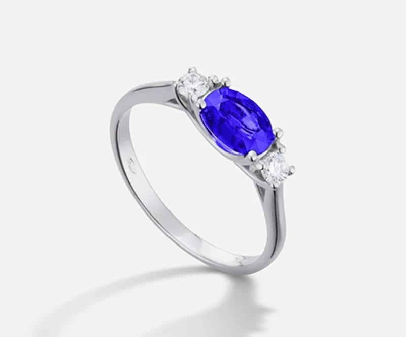 Nihama an 18k tanzanite n. ovale 7x5 ct.0,60 dia ct.0,16 NA5113O4TZN