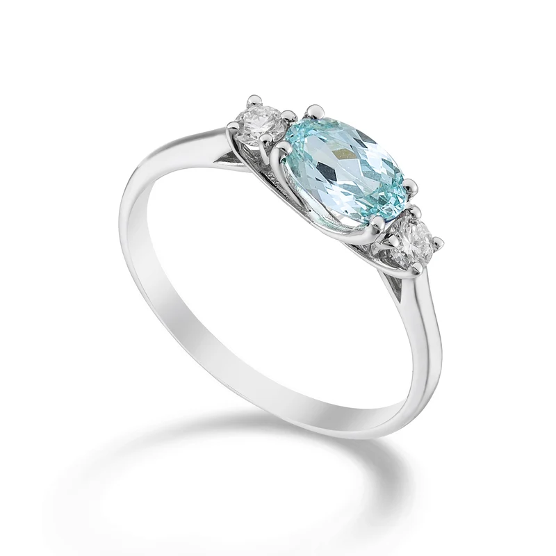 Nihama an 18k tormalina paraiba ovale 7x5 ct.0,80 dia ct.0,16 NA5113O4PAR