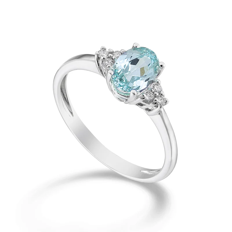 Nihama an 18k tormalina paraiba ovale 7x5 ct.0,80 dia ct.0,09 NA5112O4PAR
