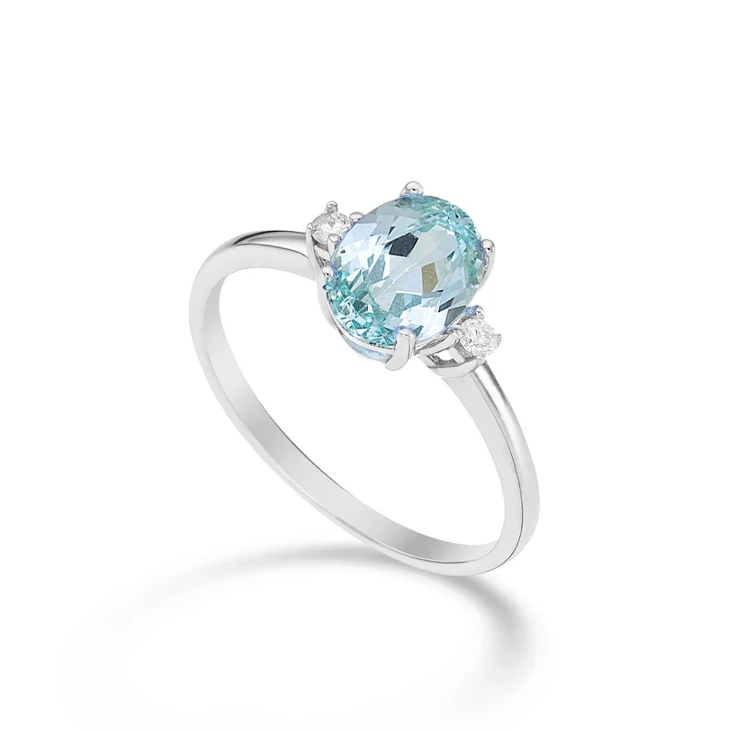 Nihama an 18k tormalina paraiba ovale 8x6 ct.1,60 diam. ct.0,05 NA5074O4PAR