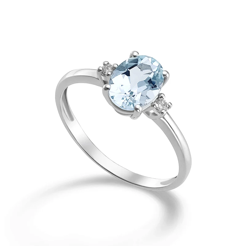 Nihama an 9k acquamarina ovale 7x5 ct.0,50 diam. ct.0,03 NA5073R4AM
