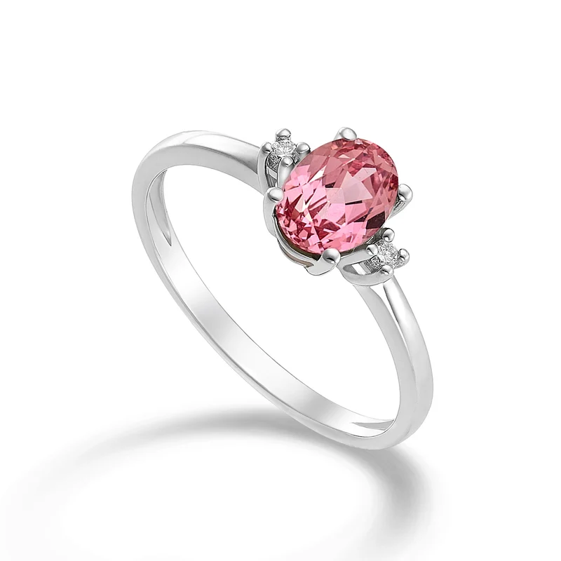 Nihama an 18k zaffiro rosa ovale 7x5 ct.0,80 diam. ct.0,03 NA5073O4ZFRP