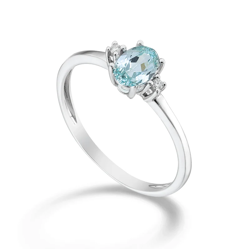 Nihama an 18k tormalina paraiba ovale 7x5 ct.0,80 diam. ct.0,03 NA5073O4PAR