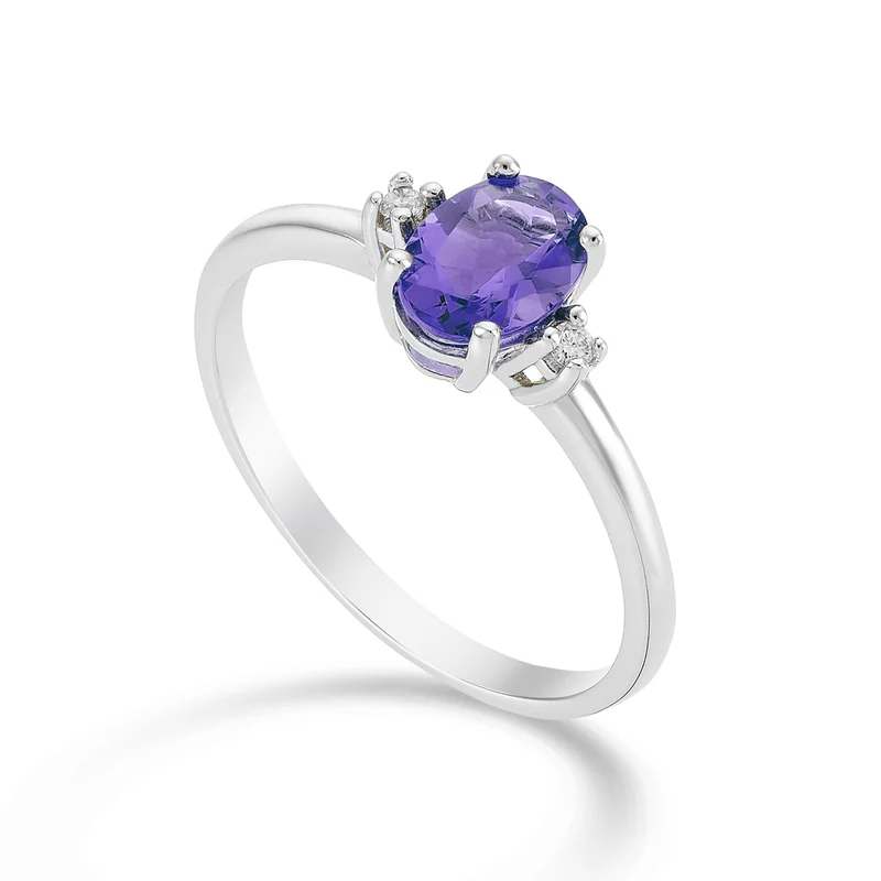 Nihama an 18k ametista ovale 7x5 ct.0,60 diam. ct.0,03 NA5073O4AMET