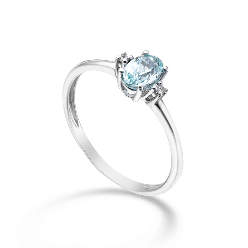 Nihama an 18k tormalina paraiba ovale 6x4 ct.0,70 diam. ct.0,02 NA5072O4PAR