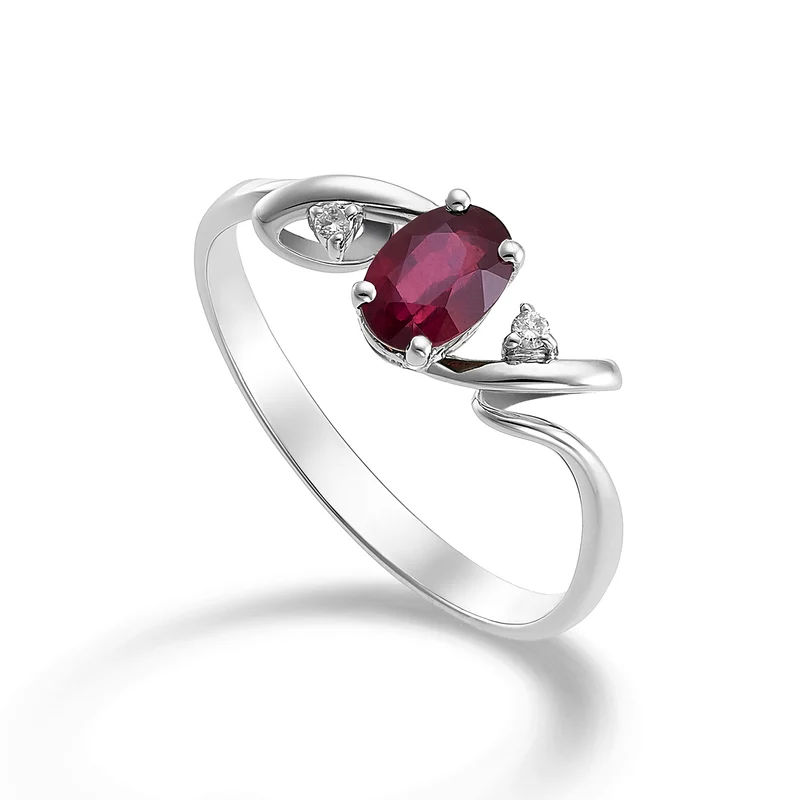 Nihama an 18k rubino tr. ovale 6x4 ct.0,40 diam. ct.0,02 NA5057O4RBC
