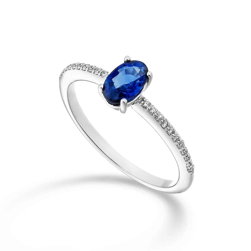 Nihama an 18k zaffiro n. ovale 6x4 ct.0,57 diam. ct.0,08 NA5102O4ZFN057