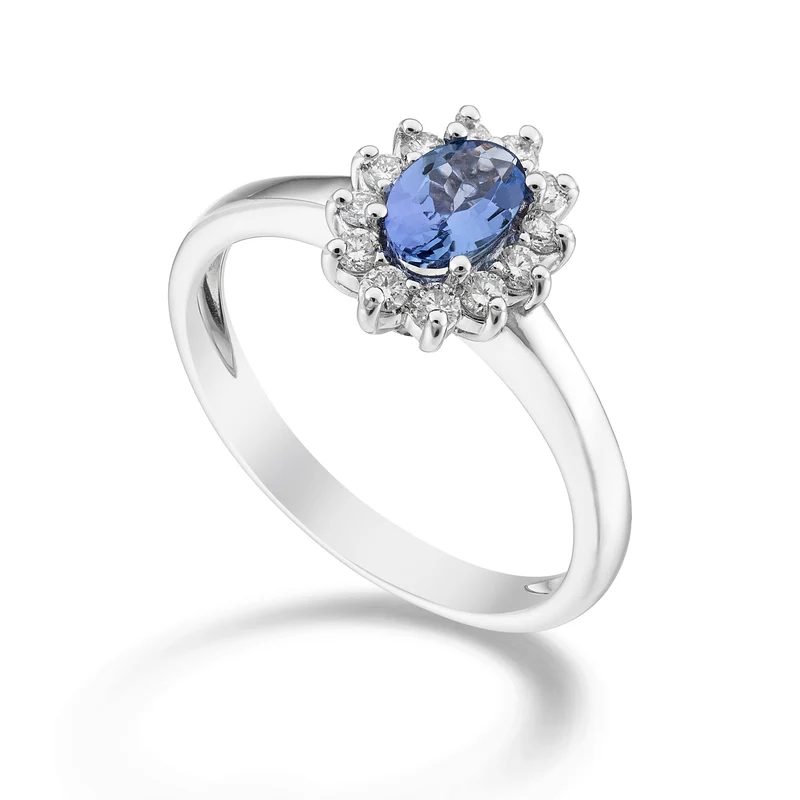Nihama an 9k tanzanite ovale 6x4 ct.0,38 diam. ct.0,23 NA5093R4TZN
