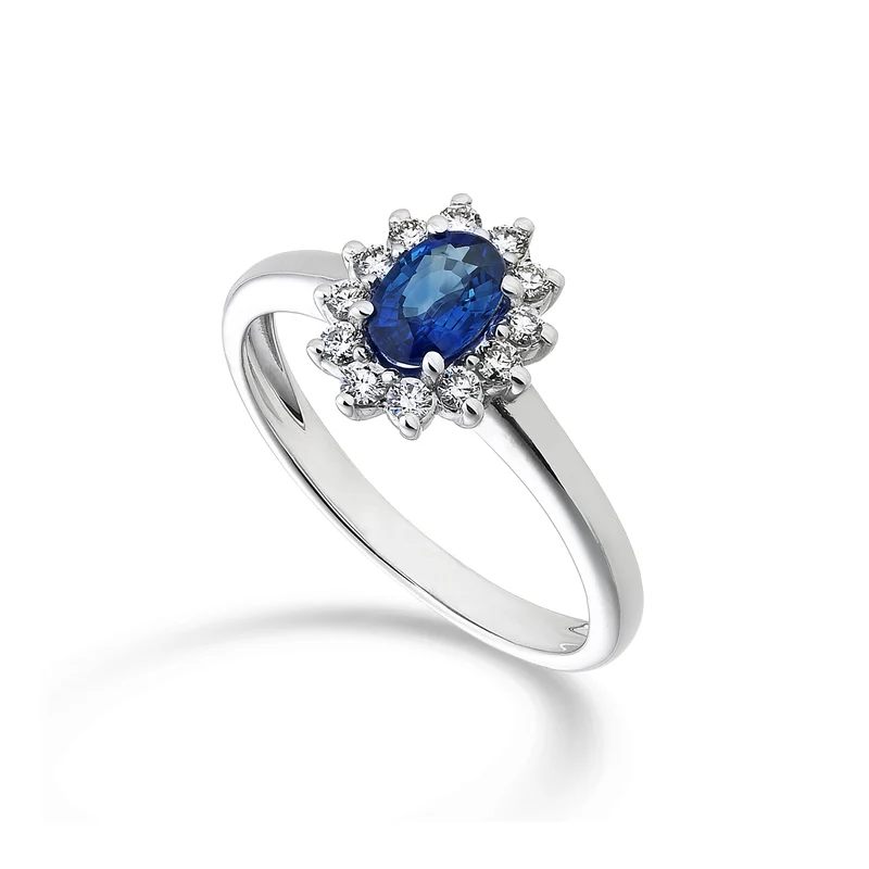 Nihama an 18k zaffiro ovale 6x4 ct.0,40 diam. ct.0,23 NA5093O4ZFD