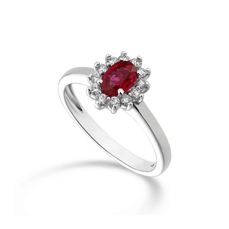 Nihama an 18k rubino n. ovale 6x4 ct. 0,62 diam. ct.0,23 NA5093O4RBN062
