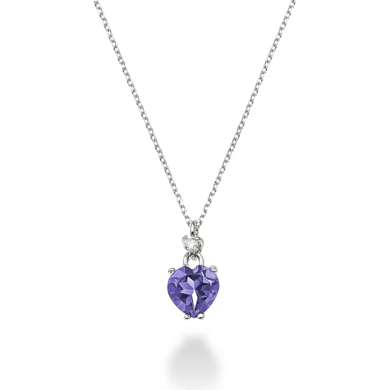 Mikiko cl 18k ametista cuore 6x6 ct.0,65 diam. ct.0,02 MPCL198DIAMET66O4