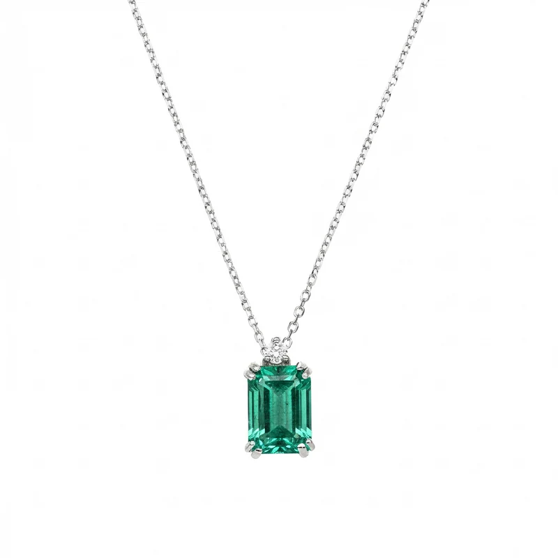 Mikiko cl 18k smeraldo lab.taglio sm 6x4 ct.0,50 diam. ct MPCL090DISMRE1O4
