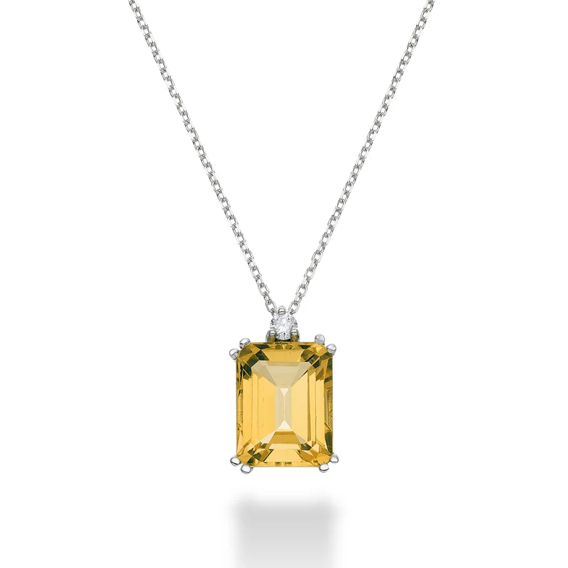 Mikiko cl 18k citrino ottagonale 7x9 ct.2,00 diam. ct.0,04 MPCL090DICITR4O4
