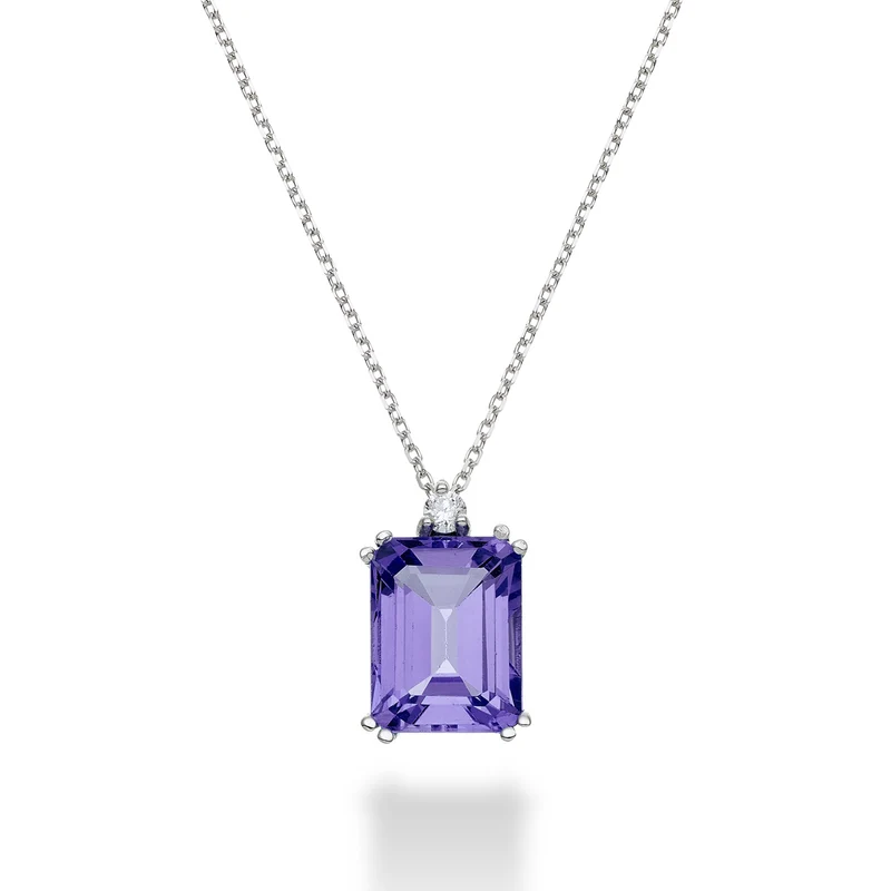 Mikiko cl 18k ametista ottagonale 7x9 ct.2,00 diam. ct.0,04 MPCL090DIAMET4O4