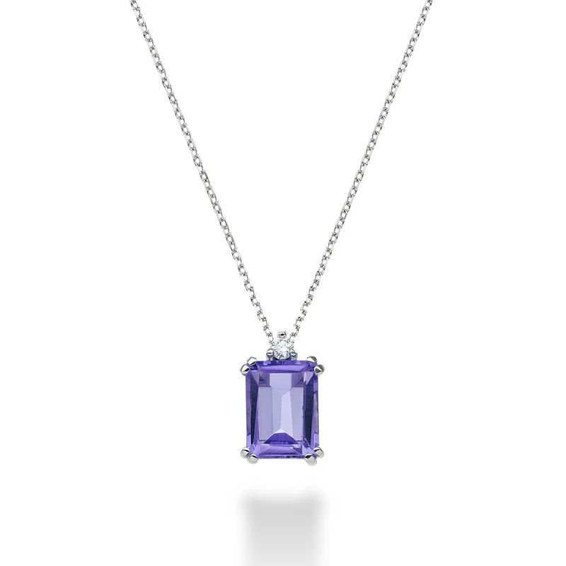 Mikiko cl 18k ametista ottagonale 8x6 ct.1,30 diam. ct.0,03 MPCL090DIAMET3O4