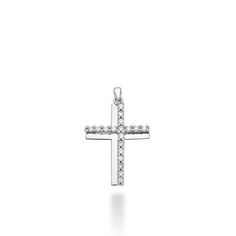 Mikiko pe 18k ct.0,17 croce oro bianco cm.1,8 MP5015O4BR017