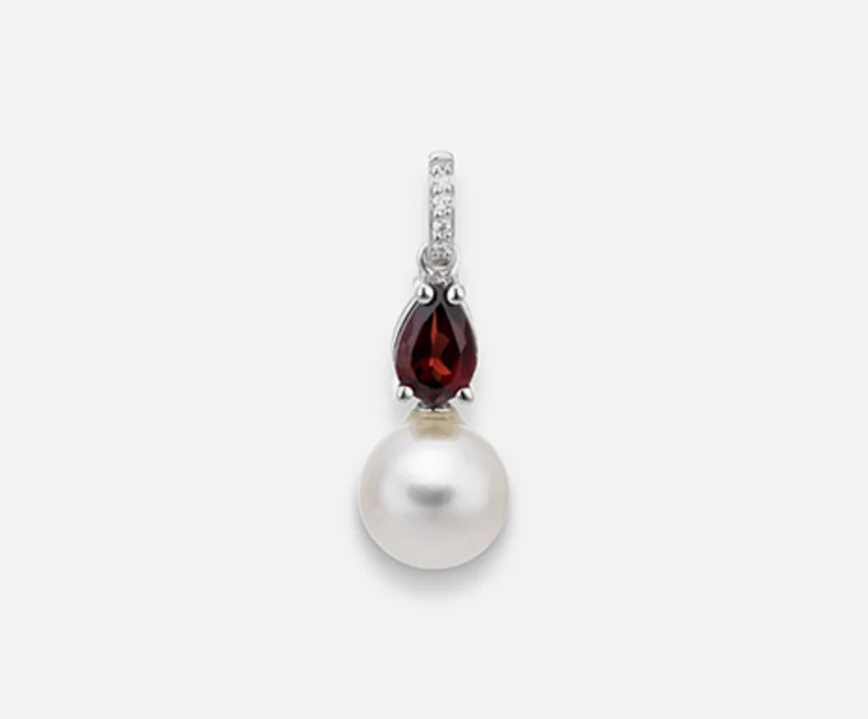 Mikiko pe 18k fw 7,5/8 granato goccia 6x4 ct.0,50 dia ct.0,015 MP0392O4FABI075