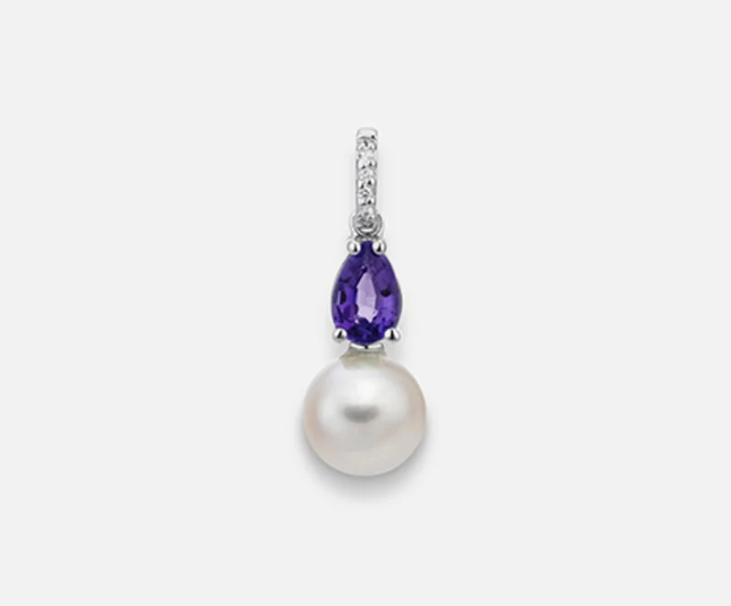 Mikiko pe 18k fw 7,5/8 ametista goccia 6x4 ct.0,36 dia ct.0,015 MP0391O4FABI075