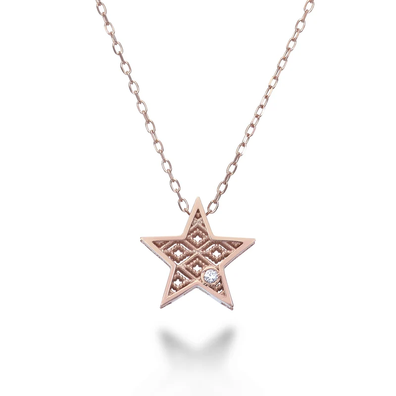Mikiko cl 18k stella oro rosè diam. ct.0,01 MDSTELLAO3