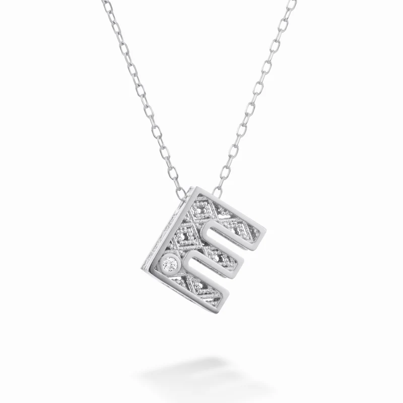Mikiko cl 18k lettera e oro bianco diam. ct.0,01 MDLETEO4
