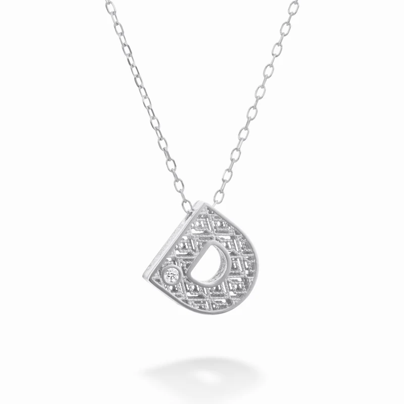 Mikiko cl 18k lettera d oro bianco diam. ct.0,01 MDLETDO4