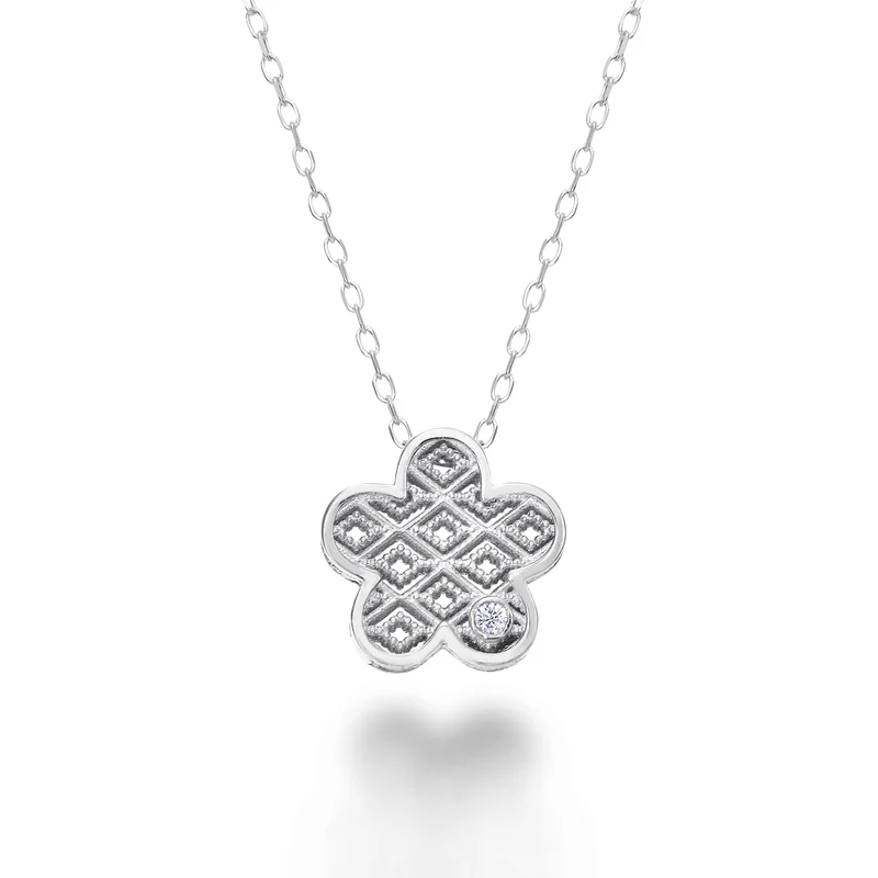 Mikiko cl 18k fiore oro bianco diam. ct.0,01 MDFIOREO4