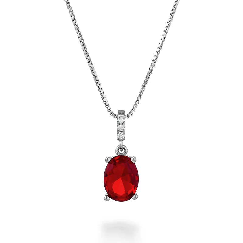 Mikiko cl ag925 gem swarovski bianchi e rosso MD7573A4ROSSO00