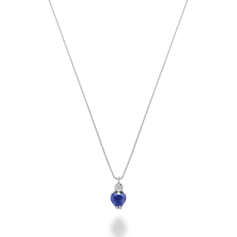 Mikiko cl 18k zaffiro cuore 4x4 con diamantino MD5196O4ZFR