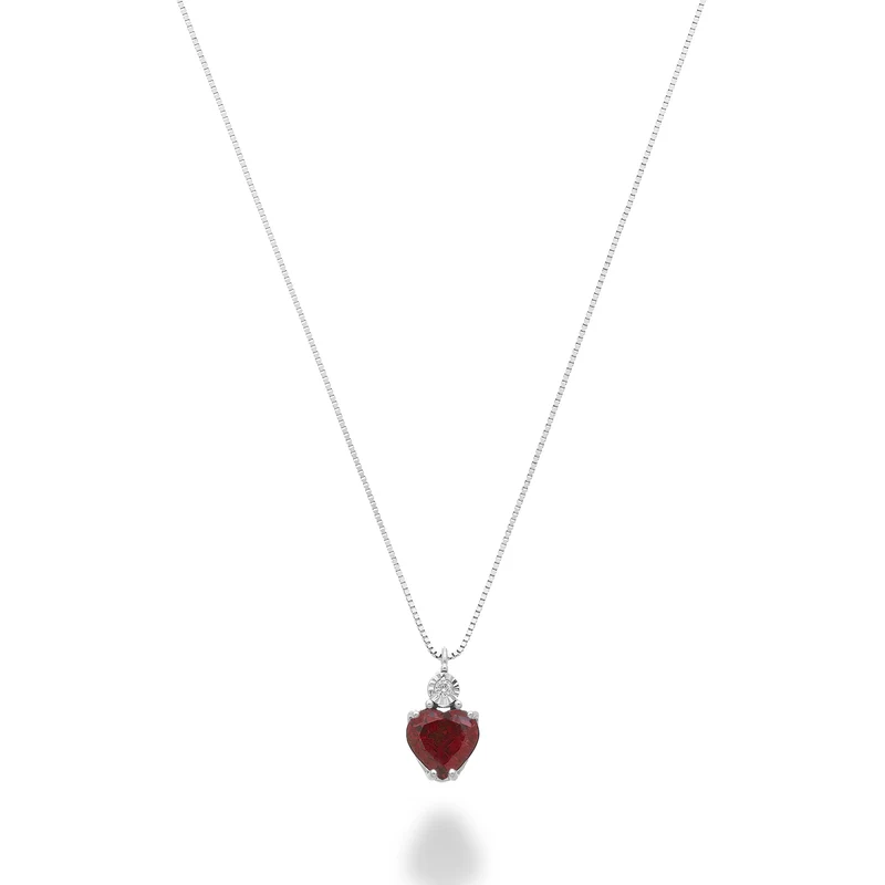Mikiko cl 9k rubino cuore 5x5 con diamantino MD5195R4RBR