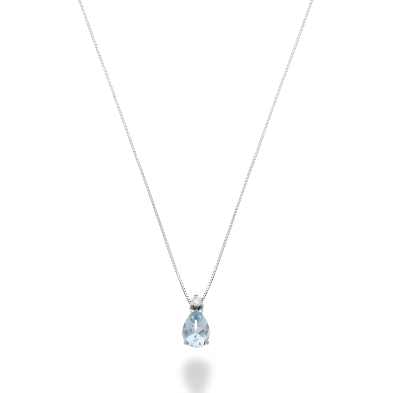 Mikiko cl 9k acquamarina goccia 6x4 con diamantino MD5191R4AM