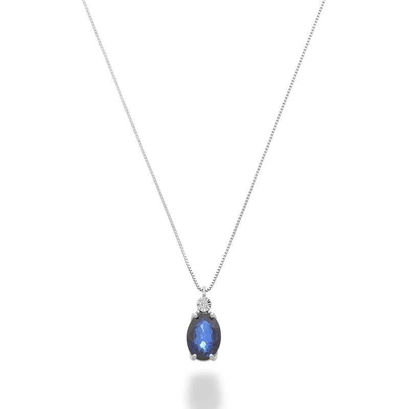 Mikiko cl 18k zaffiro n. ovale 7x5 con diamantino MD5186O4ZFN080