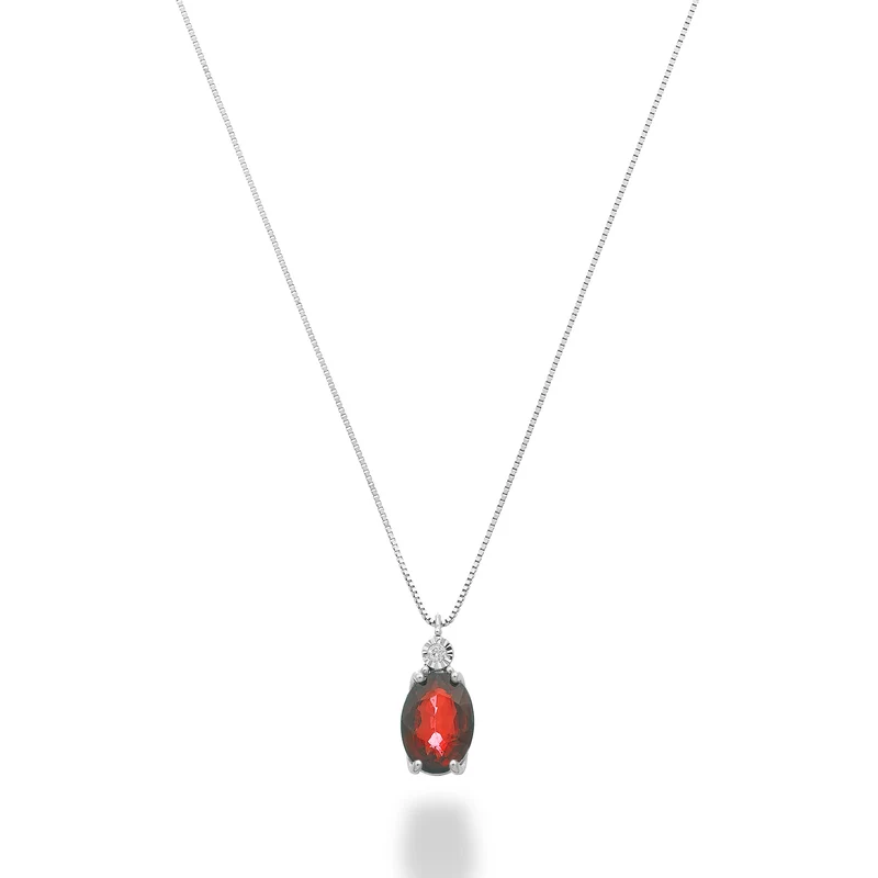 Mikiko cl 18k rubino ovale 7x5 con diamantino MD5186O4RBC
