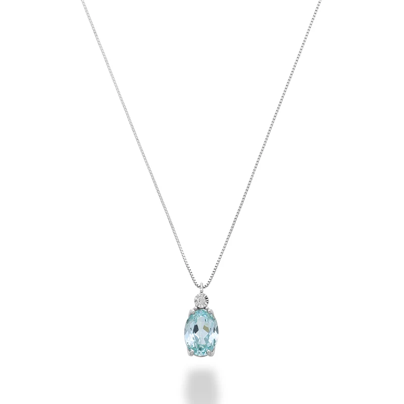 Mikiko cl 18k tormalina paraiba ovale 7x5 con diamantino MD5186O4PAR
