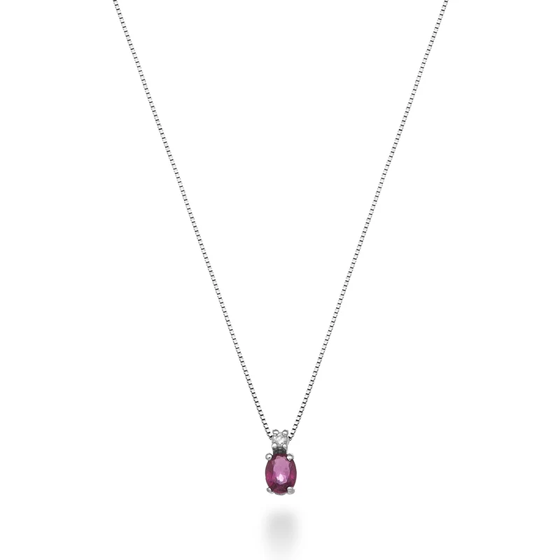 Mikiko cl 9k rubino n. ovale 5x4 ct.0,40 diam. ct.0,01 MD5181R4RBN