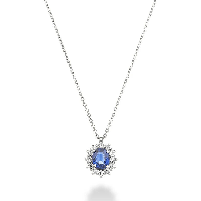 Mikiko cl 18k zaffiro n. ovale 5x4 ct.0,40 diam. ct.0,10 MD5126O4ZFN